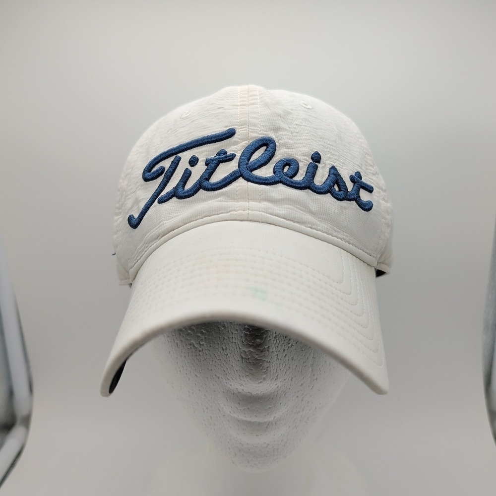 Barton Creek Titleist Golf Hat White & Navy Embroidered Strapback Cap Adjustable